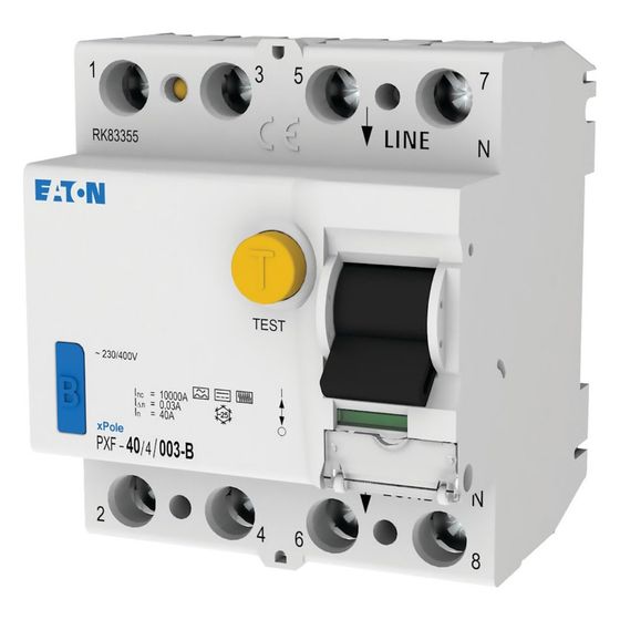 Eaton Fehlerstromschutzschalter PXF PXF-40/4/003-B, 40A 4-polig 0,03A Typ B, Grau