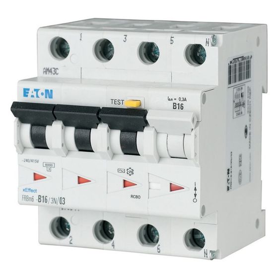 Eaton FI/LS-Schalter FRBm6 FRBM6-C16/3N/01-A, 16A, 100mA, 4-polig