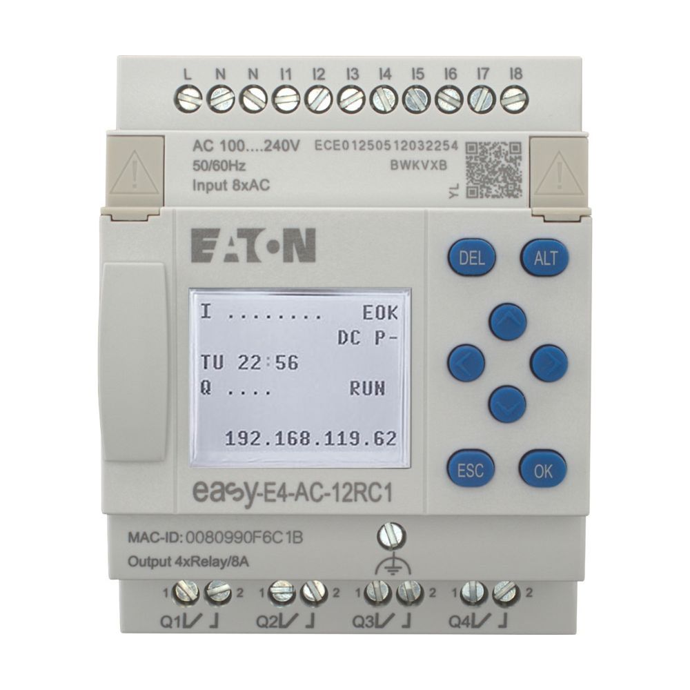 Eaton Steuerrelais easyE4 EASY-E4-AC-12RC1, 8 Digitaleingänge, 4 Relaisausgänge, 100-240V... EATON-197215 4015081939442 (Abb. 2)