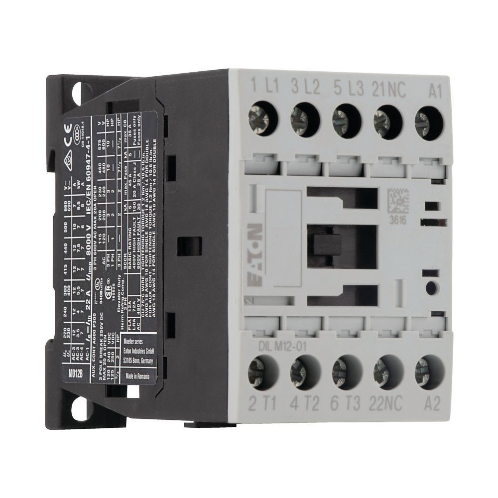 Eaton Leistungsschütz DILM12-01, 3-polig, 5,5kW, 230V 50Hz/240V 60Hz, 1 Ö, Schraubklemmen... EATON-276865 4015082768652 (Abb. 3)