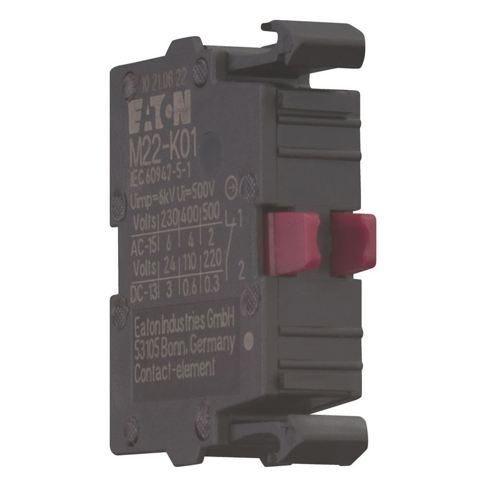 Eaton Kontaktelement M22 M22-K01, 1 Ö, Schraubanschluss, Frontbefestigung... EATON-216378 4015082163785 (Abb. 3)
