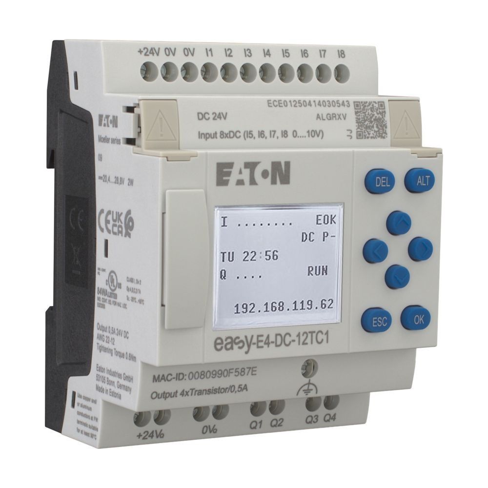 Eaton Steuerrelais easyE4 EASY-E4-DC-12TC1, 24V DC, 8 Digitaleingänge, 4 Transistorausgän... EATON-197213 4015081939466 (Abb. 3)