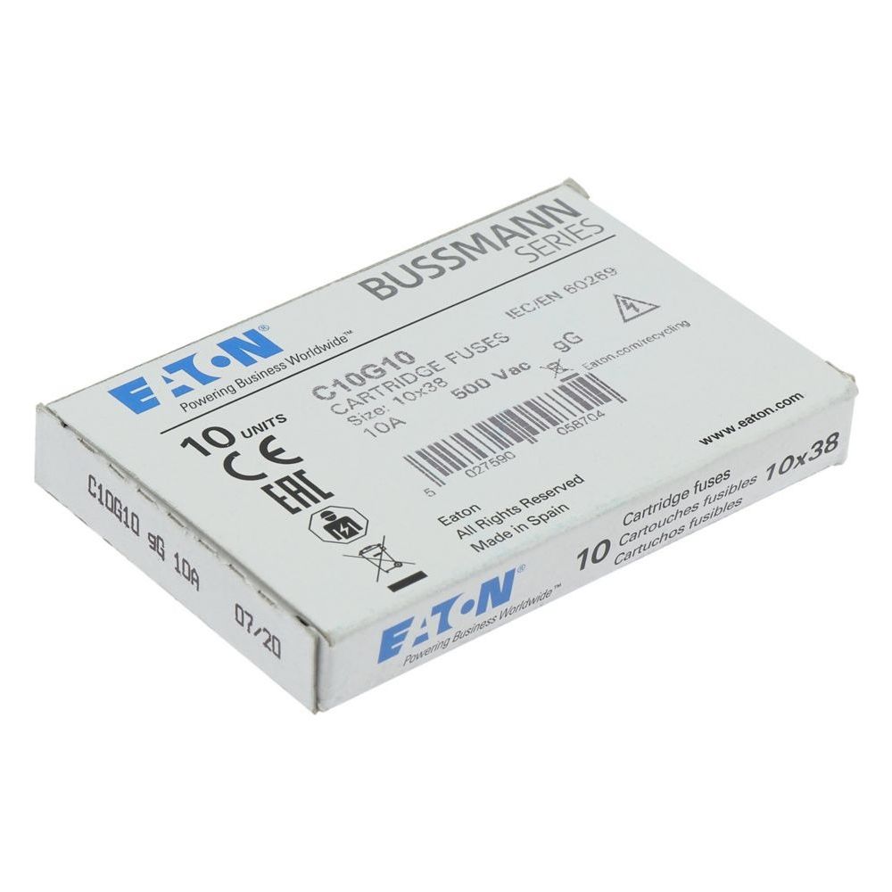 Eaton Sicherungseinsatz Bussmann C10G10, 10x38mm, 10A, 500V, gG/gL, 120kA... EATON-C10G10 5027590493390 (Abb. 7)