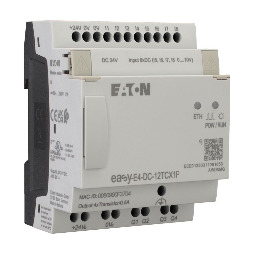 Eaton Steuerrelais easyE4 EASY-E4-DC-12TCX1P, 24 V DC, 8 Digitaleingänge, 4 Transistoraus... EATON-197507 4015081940851 (Abb. 3)