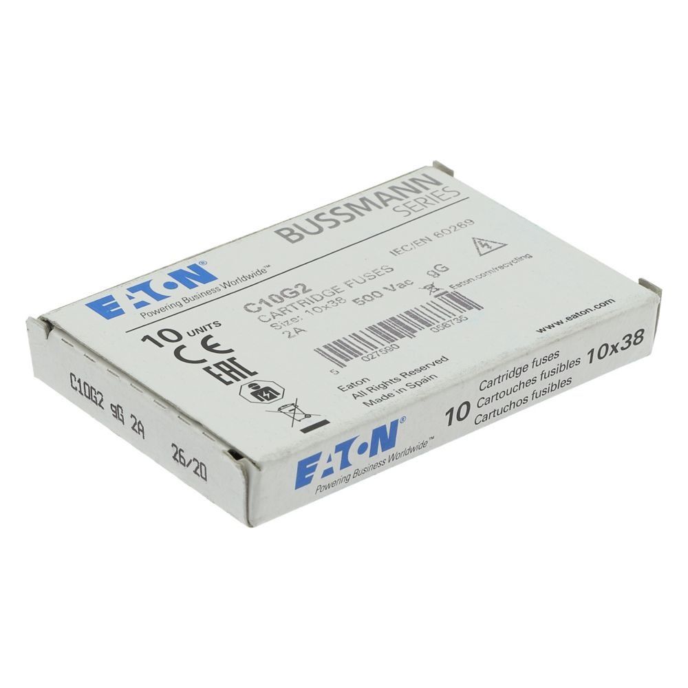 Eaton Zylindersicherung C10G2, 2A, 500V, 10x38mm, 120kA, gG/gL... EATON-C10G2 5027590493468 (Abb. 9)