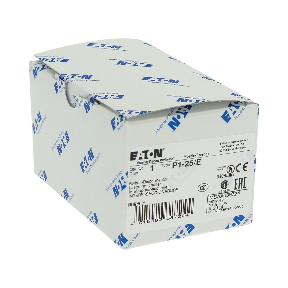 Eaton EIN-AUS-Schalter P1 P1-25 / E, 25A, 3-polig, Schwarz... EATON-038724 4015080387244 (Abb. 11)