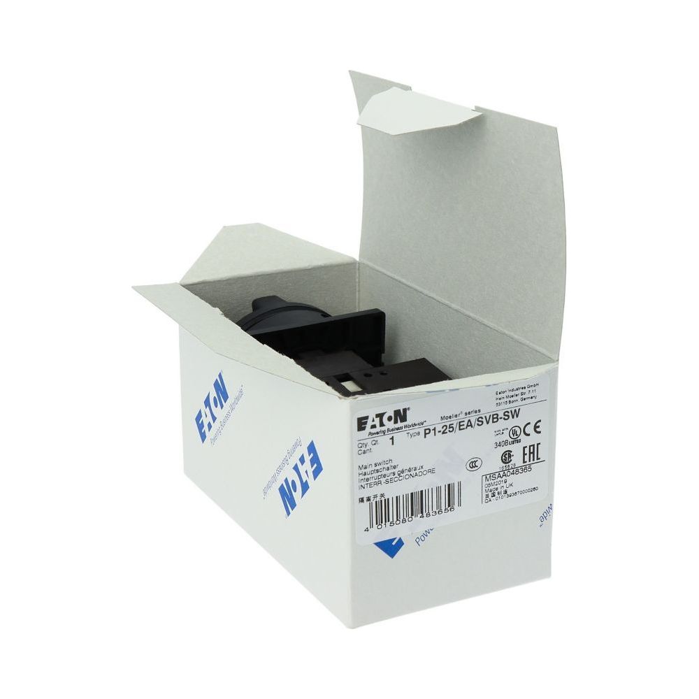 Eaton Hauptschalter P1 P1-25/EA/SVB-SW, 25 A, 3-polig, 13 kW, 65x65x119mm, Schwarz... EATON-048365 4015080483656 (Abb. 12)