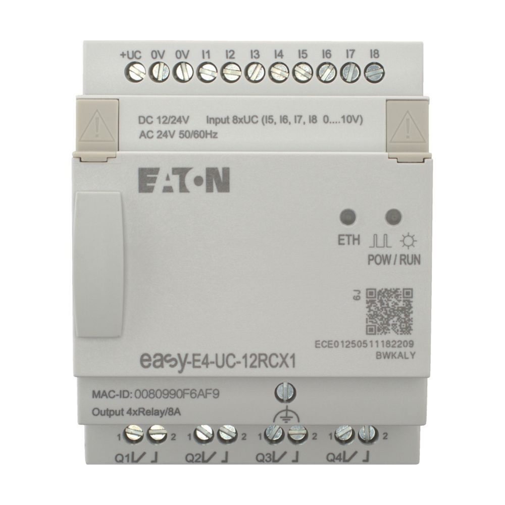 Eaton Steuerrelais easyE4 EASY-E4-UC-12RCX1, 12/24V DC 24V AC, 72x90x58mm... EATON-197212 4015081939473 (Abb. 2)