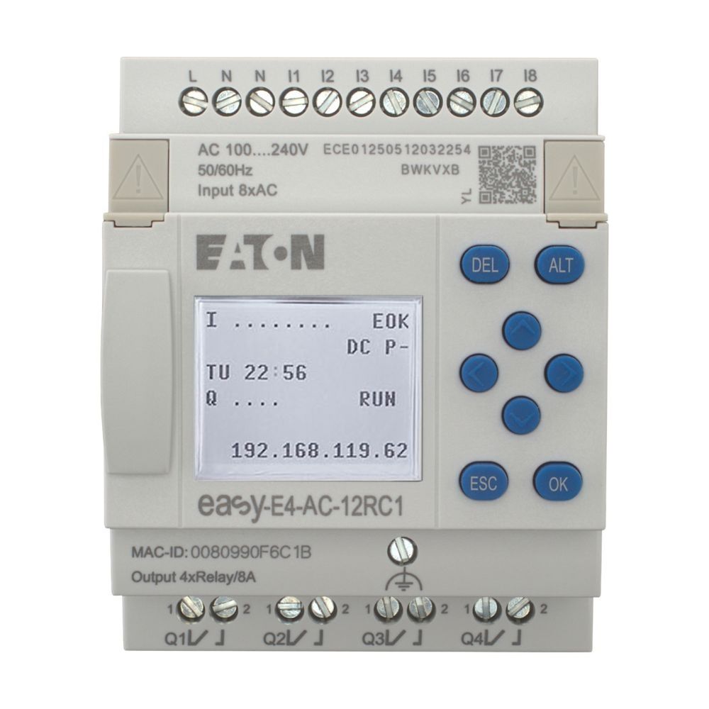 Eaton Steuerrelais easyE4 EASY-E4-AC-12RC1, 8 Digitaleingänge, 4 Relaisausgänge, 100-240V... EATON-197215 4015081939442 (Abb. 7)