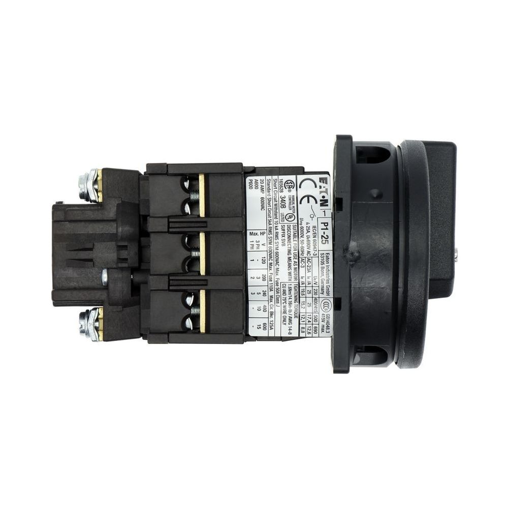 Eaton Hauptschalter P1 P1-25/EA/SVB-SW, 25 A, 3-polig, 13 kW, 65x65x119mm, Schwarz... EATON-048365 4015080483656 (Abb. 10)