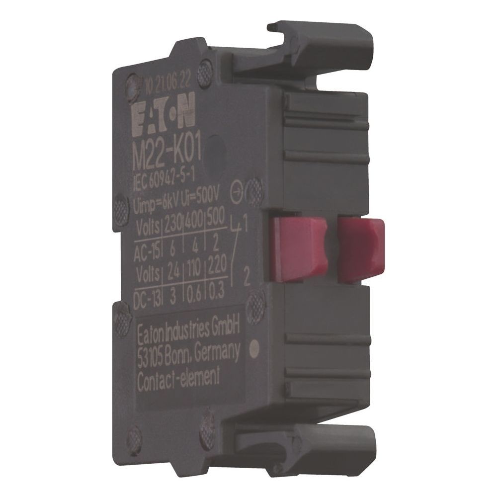 Eaton Kontaktelement M22 M22-K01, 1 Ö, Schraubanschluss, Frontbefestigung... EATON-216378 4015082163785 (Abb. 6)