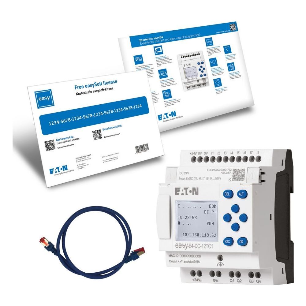 Eaton Steuerrelais easyE4 EASY-E4-DC-12TC1, 24V DC, 8 Digitaleingänge, 4 Transistorausgä... EATON-197213 4015081939466 (Abb. 15)
