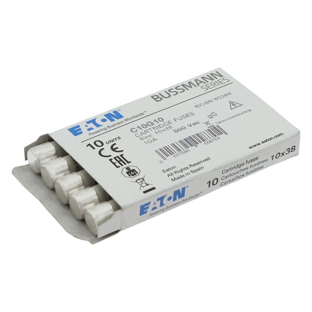 Eaton Sicherungseinsatz Bussmann C10G10, 10x38mm, 10A, 500V, gG/gL, 120kA... EATON-C10G10 5027590493390 (Abb. 8)
