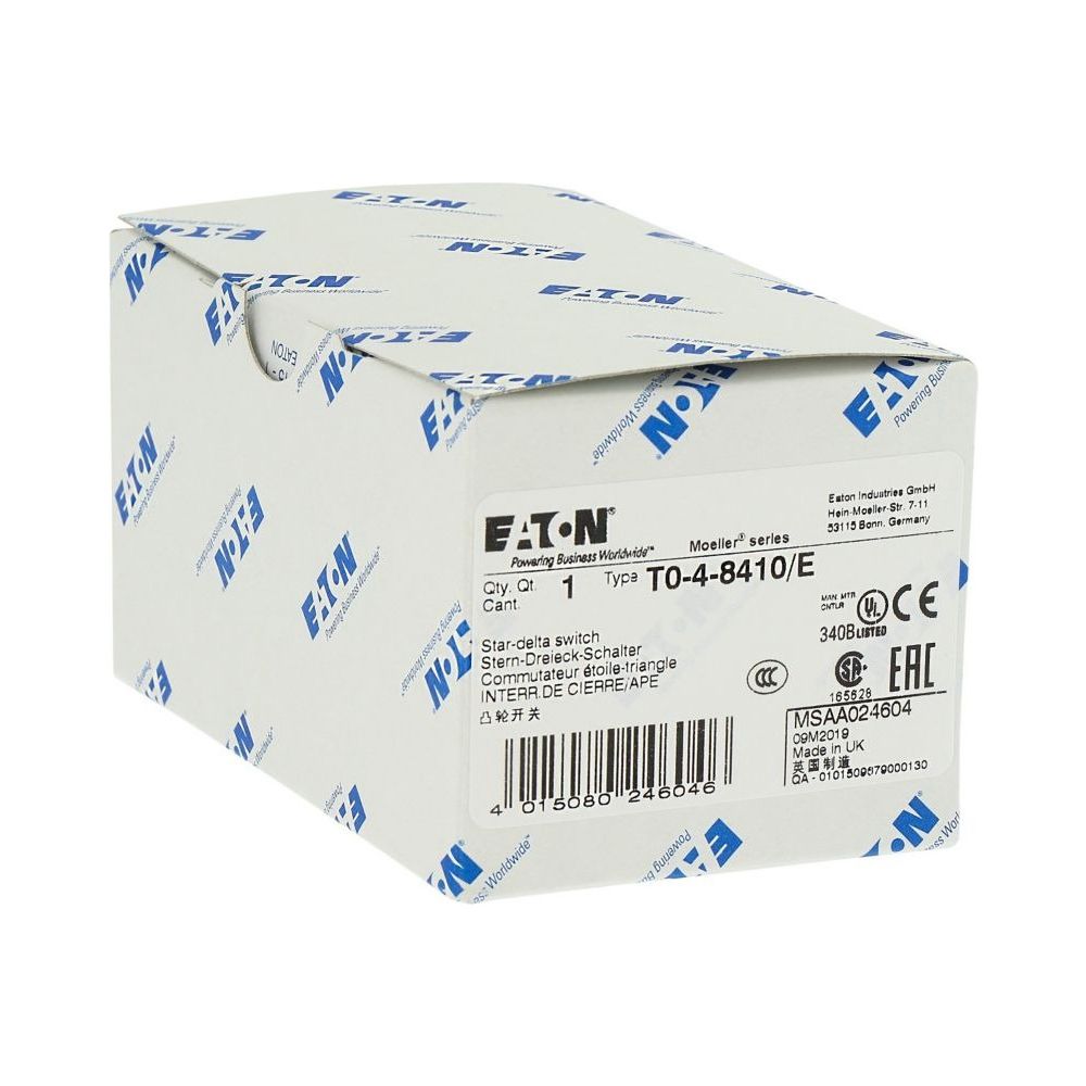 Eaton Stern-Dreieck-Schalter T0 T0-4-8410/E, 20A, 4 Baueinheiten, 8 Kontakte, 60 Grad, 0-... EATON-024604 4015080246046 (Abb. 7)