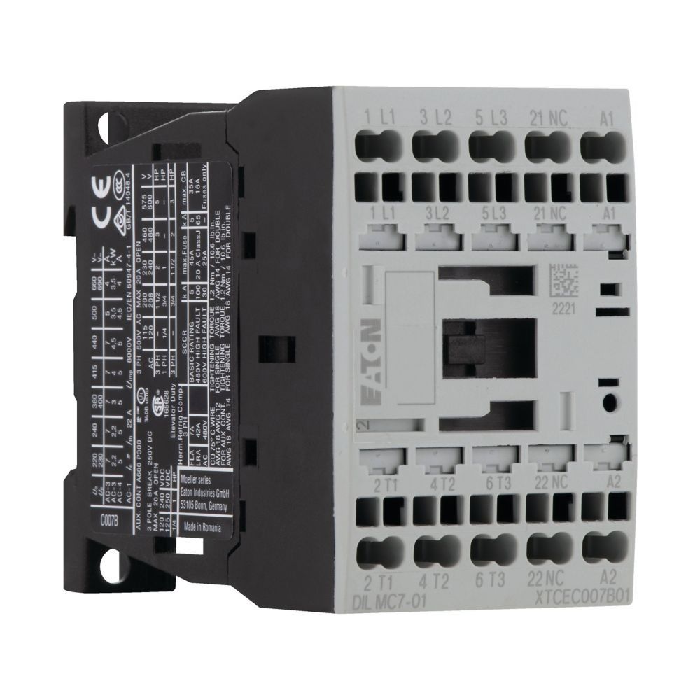 Eaton Leistungsschütz DILM DILMC7-01(24VDC), 3-polig, 3kW, 24V DC, Federzugklemmen... EATON-277436 4015082774363 (Abb. 3)