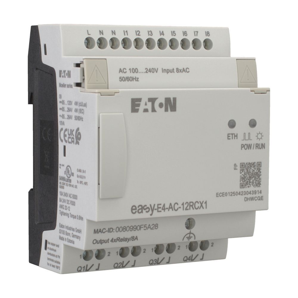 Eaton Steuerrelais easyE4 EASY-E4-AC-12RCX1, 8 Digitaleingänge, 4 Relaisausgänge, Etherne... EATON-197216 4015080892779 (Abb. 3)
