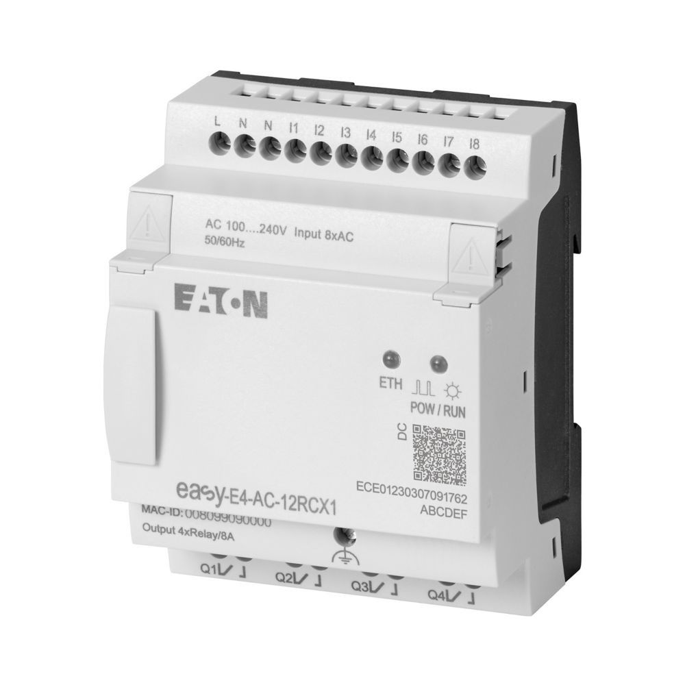 Eaton Steuerrelais easyE4 EASY-E4-AC-12RCX1, 8 Digitaleingänge, 4 Relaisausgänge, Etherne... EATON-197216 4015080892779 (Abb. 4)