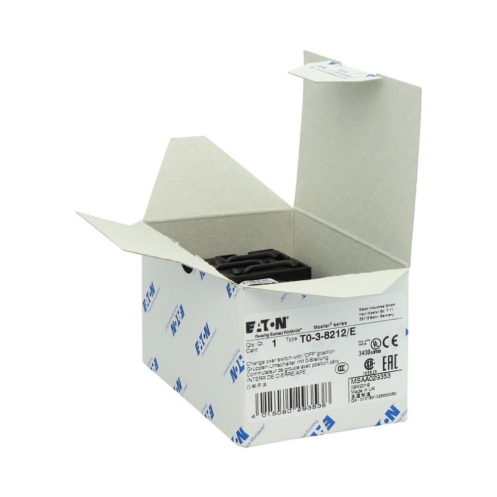Eaton Umschalter T0 T0-3-8212/E, 20A, 3 Baueinheiten, Kunststoff, Schwarz... EATON-029353 4015080293538 (Abb. 10)