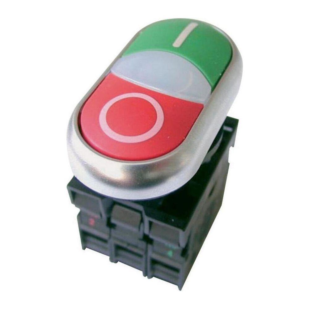Eaton Doppeldrucktaste M22 M22-DDL-GR-X1/X0/K11, 230V, 1S 1Ö, Kunststoff, Chrom, Grün/Rot... EATON-216509 4015082165093 (Abb. 3)