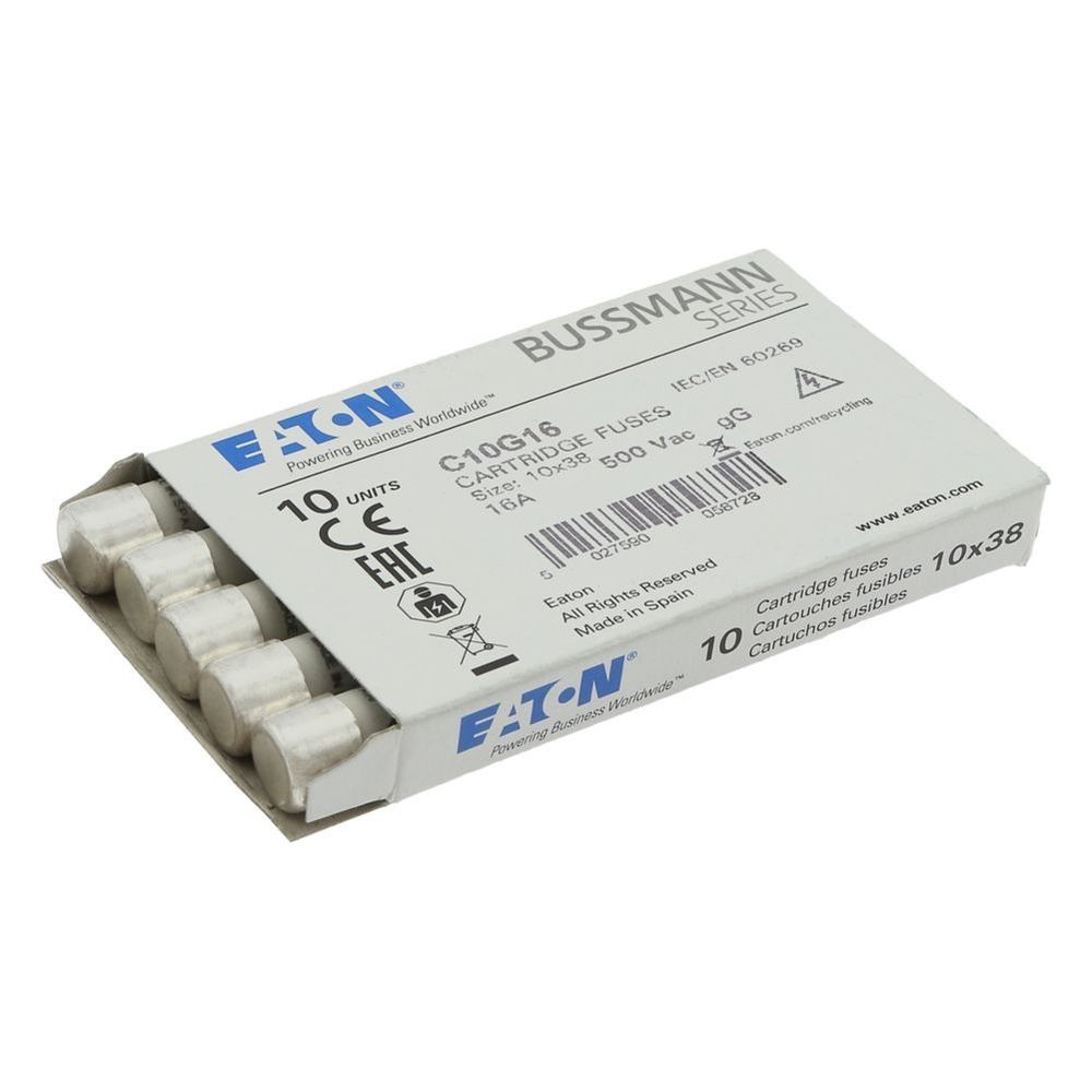 Eaton Zylindrischer Sicherungseinsatz C10G16, 16A, 500V, 10x38mm, gG... EATON-C10G16 5027590493437 (Abb. 10)