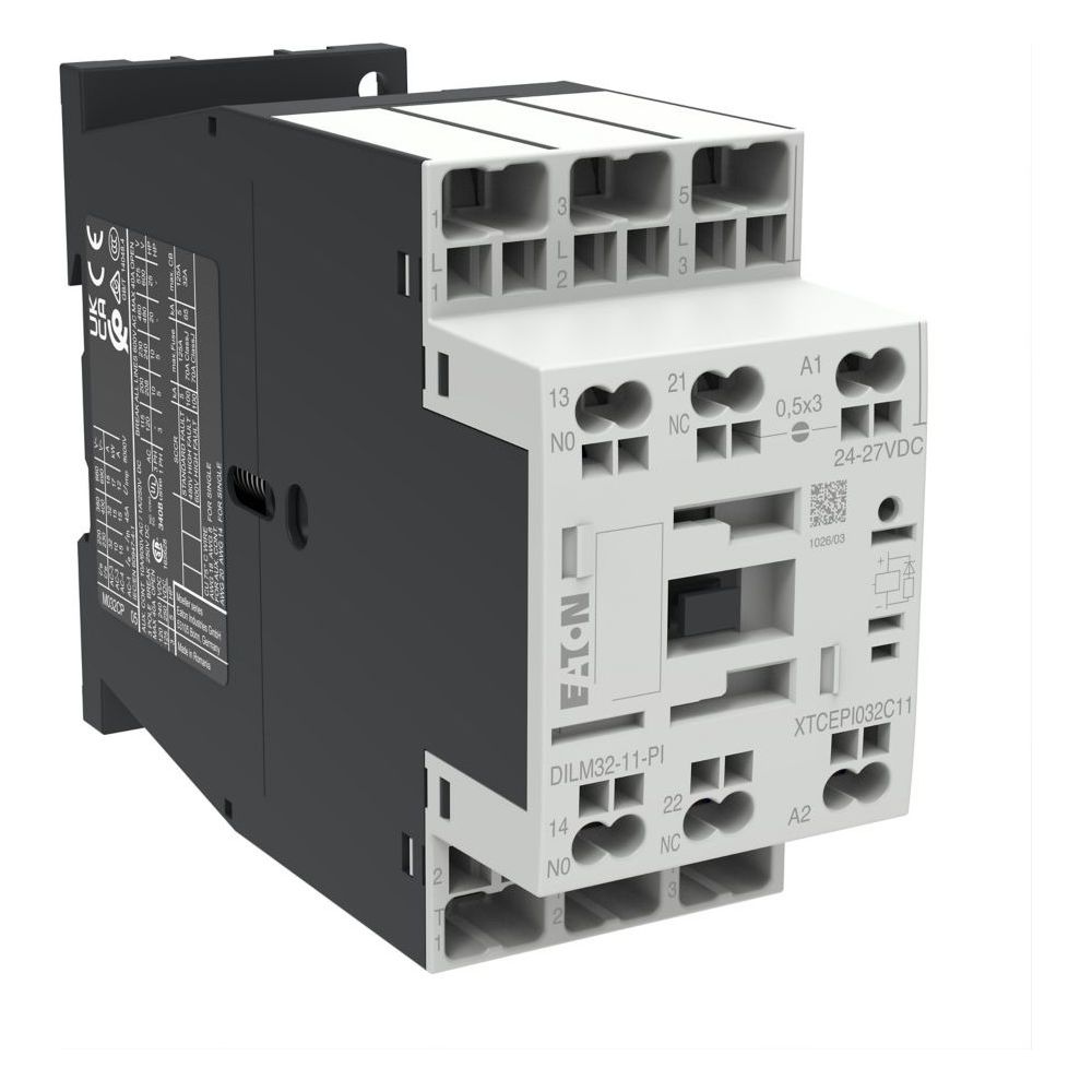 Eaton Leistungsschütz DILM DILM32-11(RDC24)-PI, 3-polig 15kW 32A, Push-in Klemmen, 24-27V... EATON-199293 4015081973774 (Abb. 6)