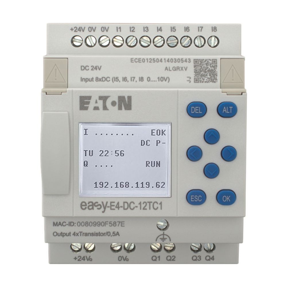 Eaton Steuerrelais easyE4 EASY-E4-DC-12TC1, 24V DC, 8 Digitaleingänge, 4 Transistorausgän... EATON-197213 4015081939466 (Abb. 2)