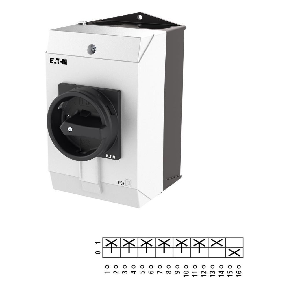 Eaton Hauptschalter T3 T3-4-15682/I2/SVB-SW, 32A, 15kW, 6-polig, Schwarz... EATON-207211 4015082072117 (Abb. 15)