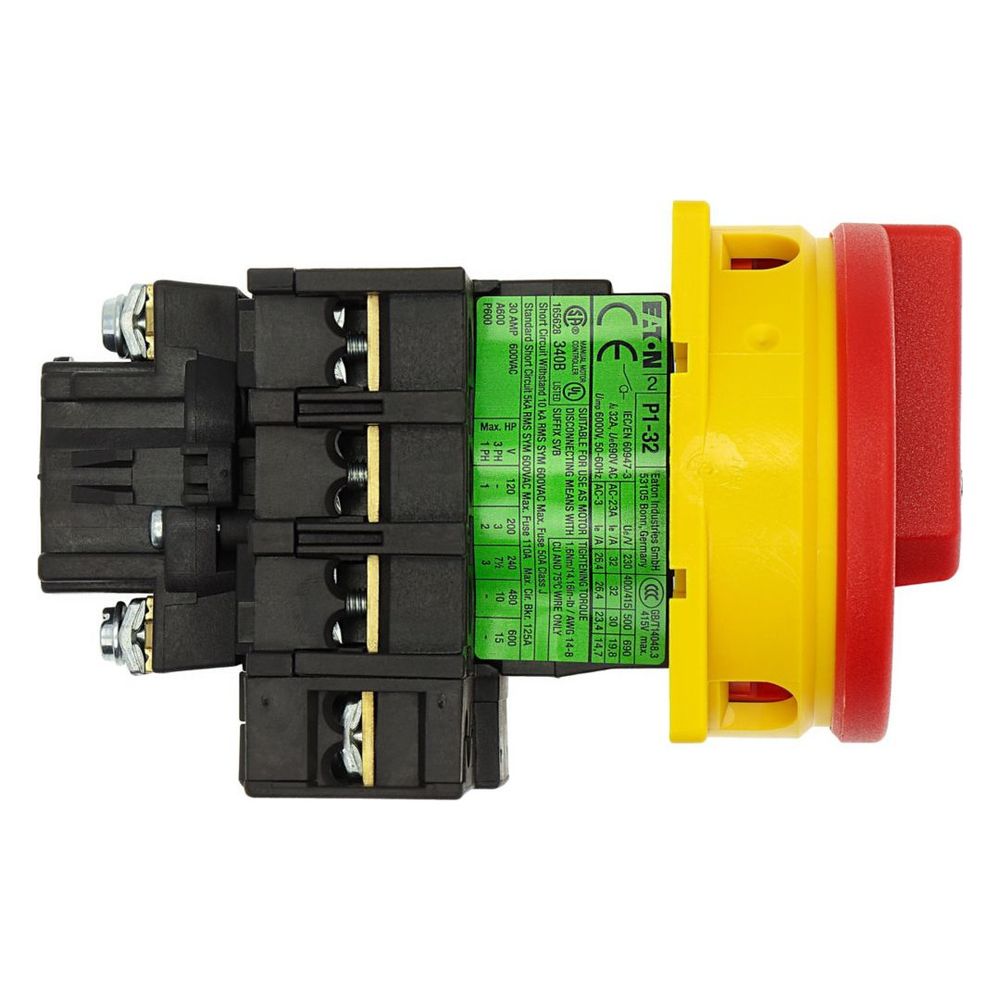 Eaton Hauptschalter P1 P1-32/EA/SVB/N, 32A, 15kW, 4-polig, Rot/Gelb... EATON-091079 4015080910794 (Abb. 6)