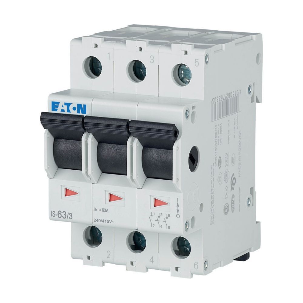 Eaton Hauptlasttrennschalter IS IS-63/3, 63A 240/415V 3-polig, 80x53,1x60mm... EATON-276276 4015082762766 (Abb. 2)