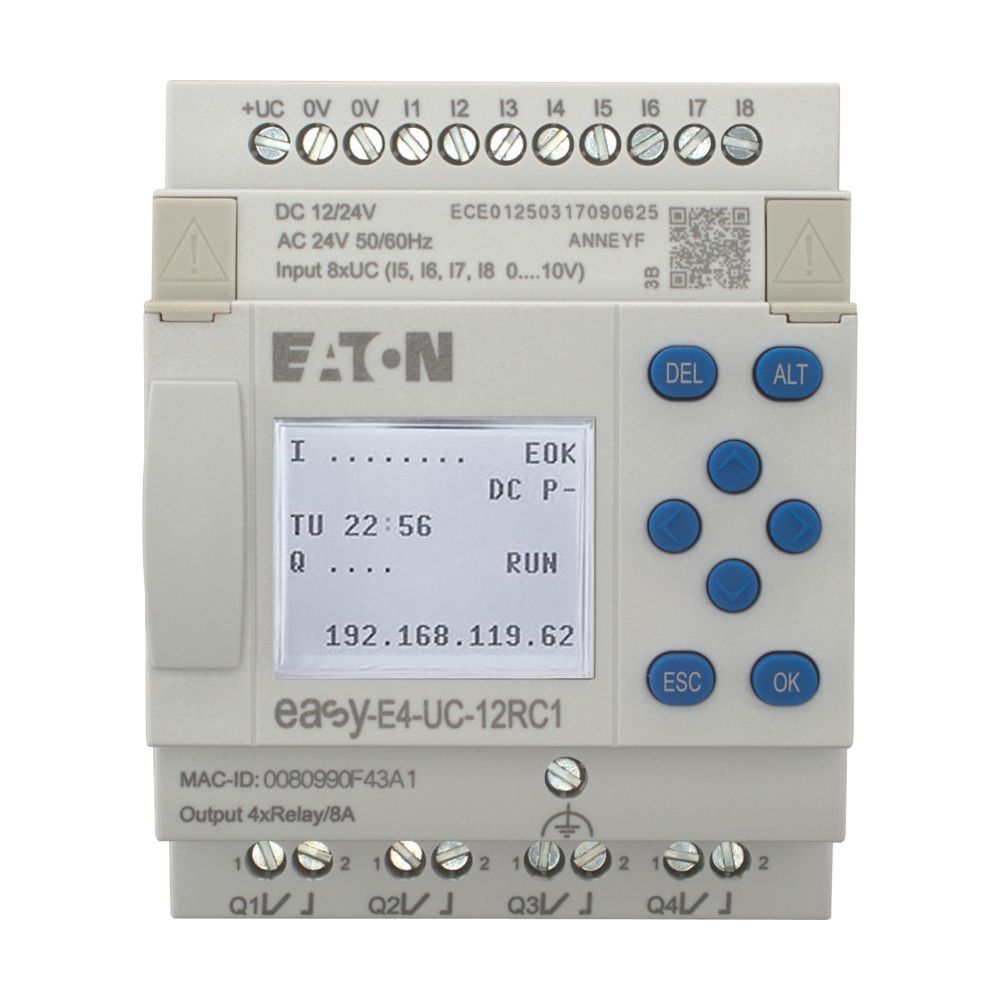 Eaton Steuerrelais easyE4 EASY-E4-UC-12RC1, 12/24V DC 24V AC, 8 Digitaleingänge, 4 Relais... EATON-197211 4015081939480 (Abb. 2)