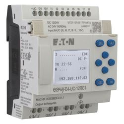 Eaton Steuerrelais easyE4 EASY-E4-UC-12RC1, 12/24V DC 24V AC, 8 Digitaleingänge, 4 Relais... EATON-197211 4015081939480 (Abb. 1)