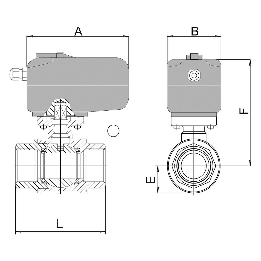 Effebi Motor-Kugelhahn Lybra, 24V AC, DN 20, 3/4", Messing, vernickelt... EFFEBI-E67AA205TMZA0 8016218629676 (Abb. 3)
