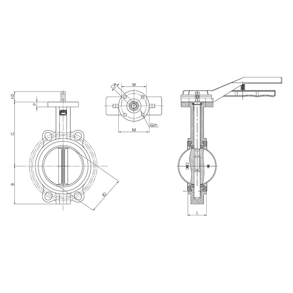 Effebi Absperrklappe ARTEMIS DN 150 PN 16, DN 150, Gusseisen GG 25, EPDM, lackiert... EFFEBI-A101Y614 8016218850247 (Abb. 2)
