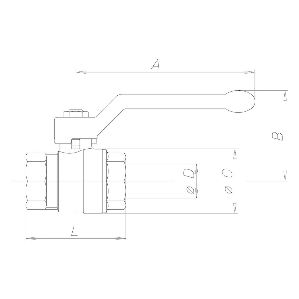 Effebi Messingkugelhahn ASTER ACS IG/IG 1 1/4", DN 32, Länge 81mm, vernickelt, Messing... EFFEBI-0804V407 8016218787819 (Abb. 2)