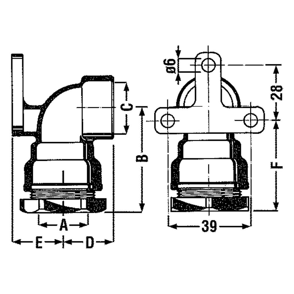 Effebi Wandscheibe Typ 869 Winkel, 20mm x 1/2", Messing... EFFEBI-1007P004P 8016218902311 (Abb. 2)