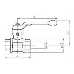 Effebi Kugelhahn Total IGxIG, DN 20 3/4", 77mm, 100 bar, Messing vernickelt... EFFEBI-0101N205 8016218000840 (Abb. 1)