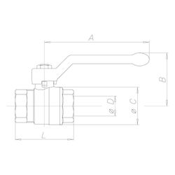Effebi Messingkugelhahn ASTER ACS IG/IG 1 1/4", DN 32, Länge 81mm, vernickelt, Messing... EFFEBI-0804V407 8016218787819 (Abb. 1)