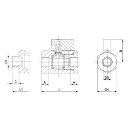 Effebi Mini-Kugelhahn, DN 8 1/4", Edelstahl, 25 bar, -20 bis 150 Grad C... EFFEBI-2642X402 8016218093576 (Abb. 1)