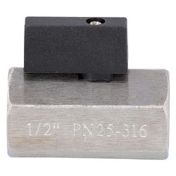 Effebi Mini-Kugelhahn, DN 15 1/2" IG x IG 50mm, rostfreier Stahl, Nylonhebel... EFFEBI-2641X404 8016218093569 (Abb. 1)