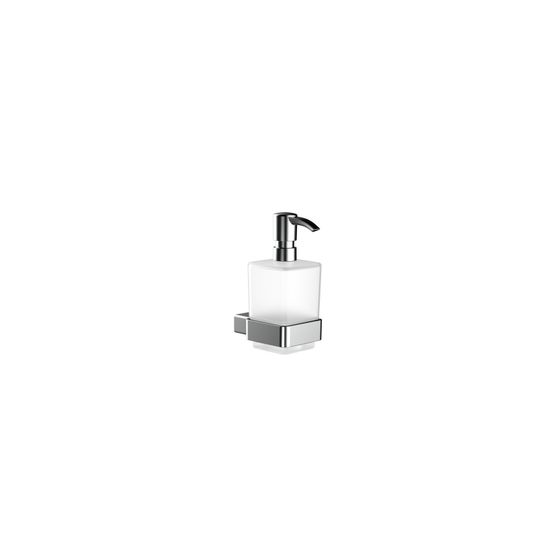 emco Loft Seifenspender satiniertes Glasteil Kunststoffpumpe chrom eckig 300 Milliliter mit Befestigungsmaterial