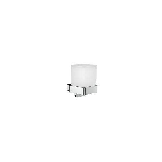 emco Loft Einhand Seifenspender Glasteil satiniert chrom eckig 155 ml mit Kipphebel und Befestigungsmaterial