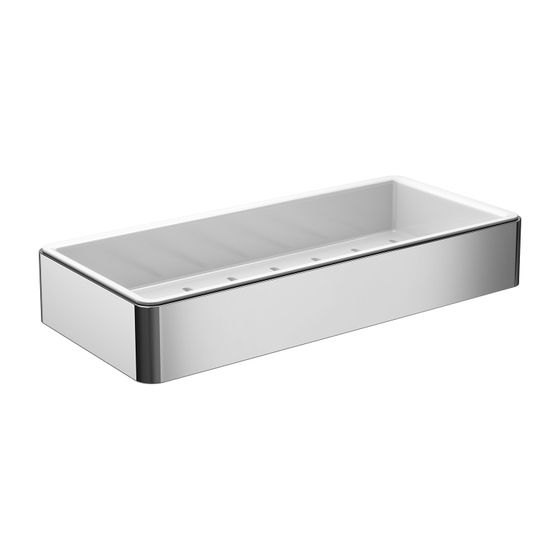 emco Loft Schwammkorb mit Kunststoffeinsatz 220x36x101 mm Chrom Weiß Zamak Badaccessoire