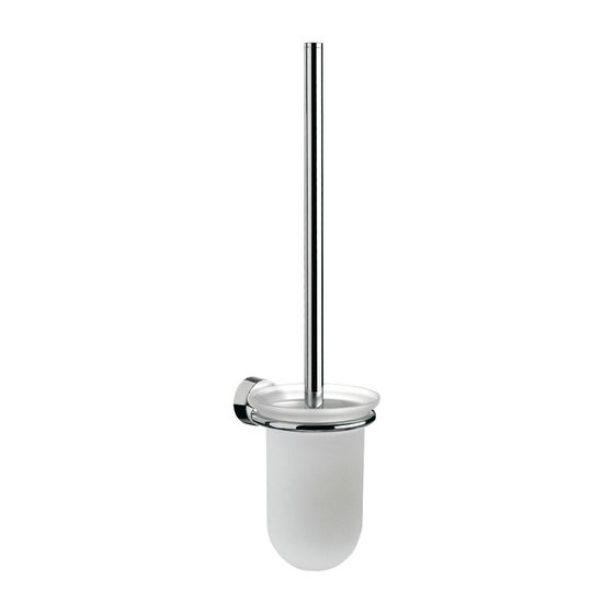 emco Rondo 2 Bürstengarnitur Wandmontage Mattglas satiniert Stiel Chrom Zamak mit Befestigungsmaterial