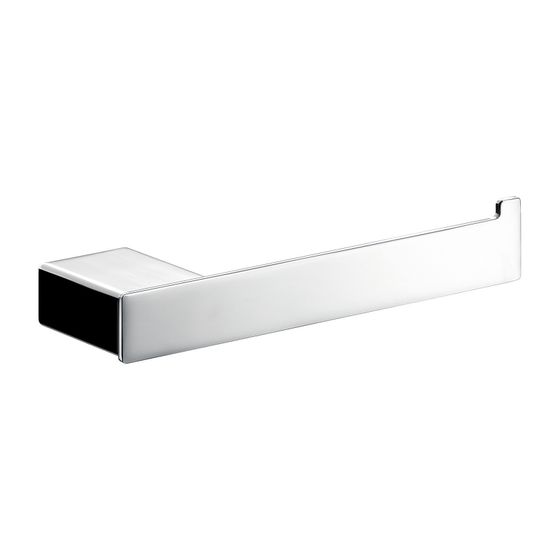 emco Loft Reservepapierhalter Wandmontage Chrom Zamak flacher Stab rechteckige Abdeckrosette mit Befestigungsmaterial