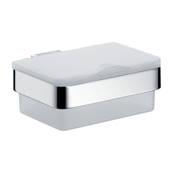 emco Loft Feuchtpapierhalter Kunststoffbox chrom weiss Wandmontage mit Toilettenpapierhalter und Befestigungsmaterial
