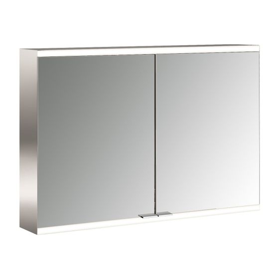 emco LED Lichtspiegelschrank prime2 Facelift Aufputz 1000x600 mm 2-türig mit Glasablagen Steckdosen Lichtsteuerung IP20 weiß