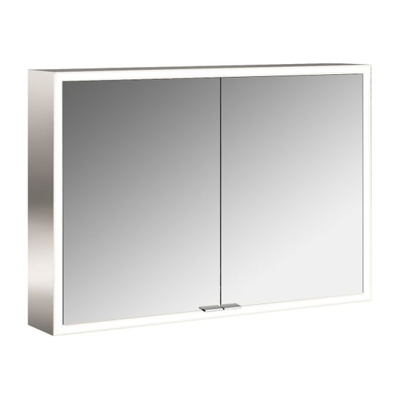 emco LED Lichtspiegelschrank Prime Facelift Aufputz 1000x600 mm 2-türig mit Glasablagen Steckdosen Lichtsteuerung IP20