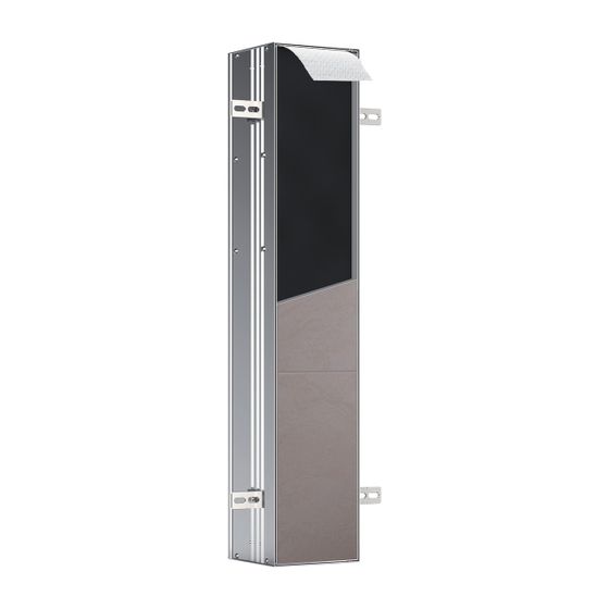 emco WC Modul asis plus Unterputz mit Papierentnahme oben Tür links befliesbar Fächer Reserverolle Toilettenbürste 803x150 mm