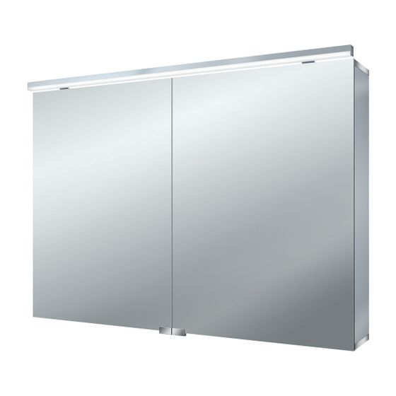 emco Lichtspiegelschrank Aufputz 2 Türen 1000mm pureLED Leuchte 4000K mit Glasablagen Steckdose und Soft Close