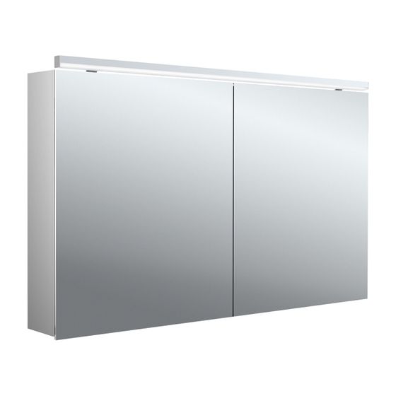 emco Lichtspiegelschrank pure 2 Classic Aufputz mit Waschtischbeleuchtung LED dimmbar 2 Türen 1200mm Glasablage Soft Close IP20
